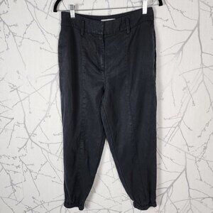 Witchery Dark Navy Tencel Linen Blend High Rise Jogger Pants